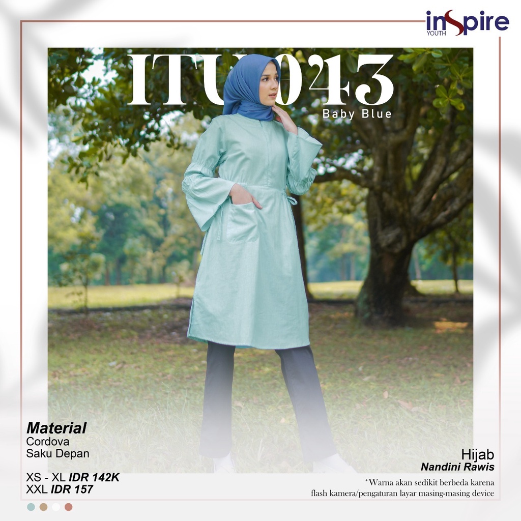 Inspire ITU 43 Tunik Wanita Bahan Cordova Atasan Muslimah Syari Polos