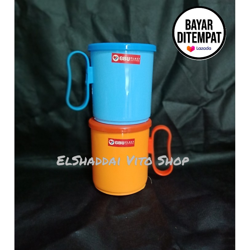 Mug Plastik + Tutup GBU Plast 2 pcs