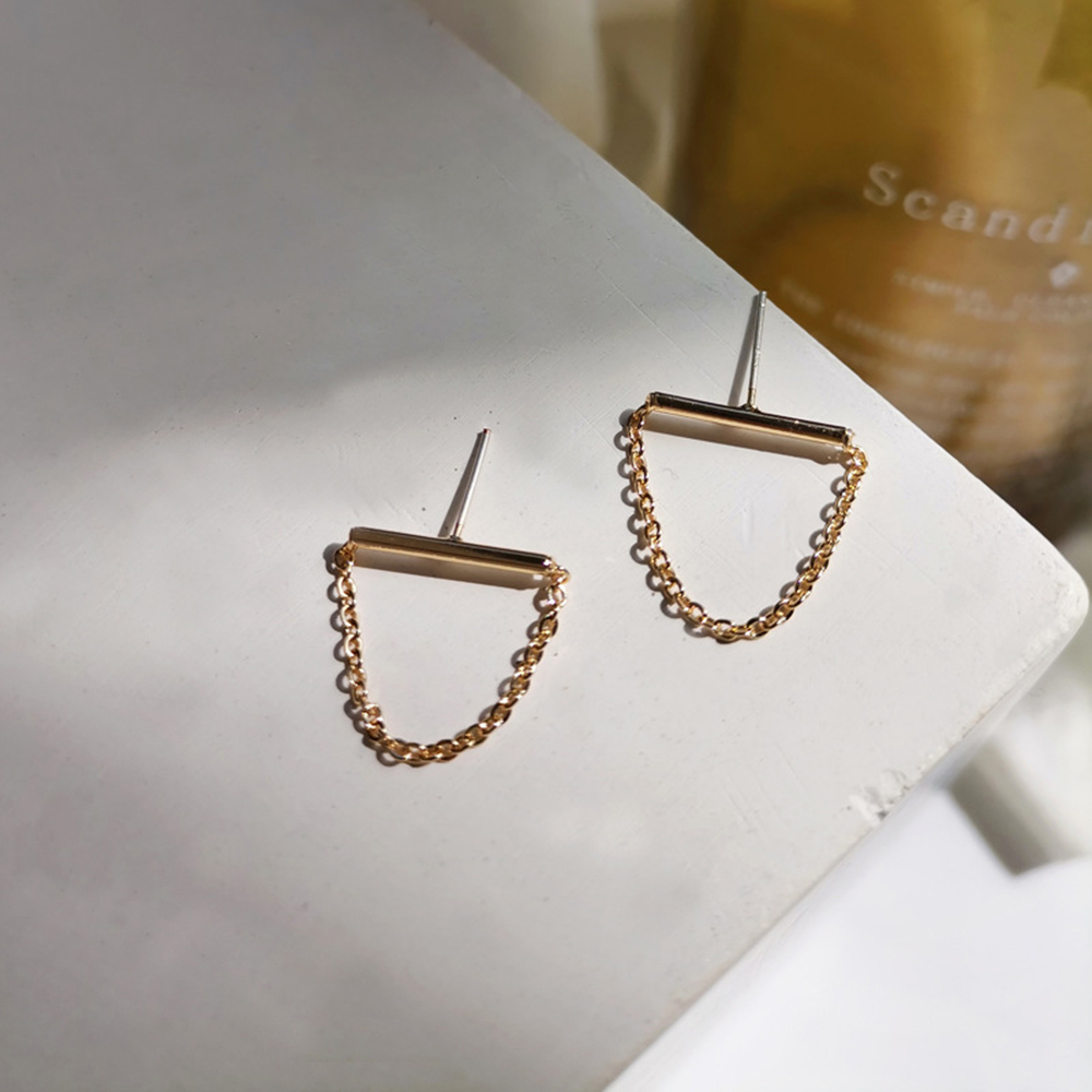 xijing1 925 Jarum Perak, Anting Rantai Rumbai Temperamen Sederhana-5