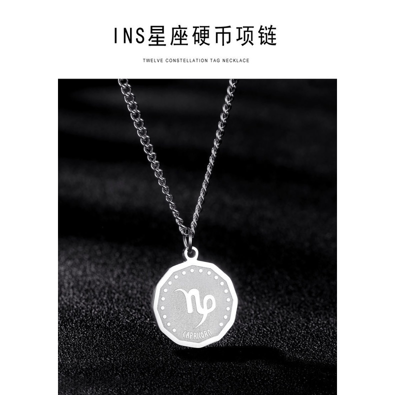 Constellation pendant Pasangan kalung sepasang merek fashion titanium steel kalung untuk pria dan wa