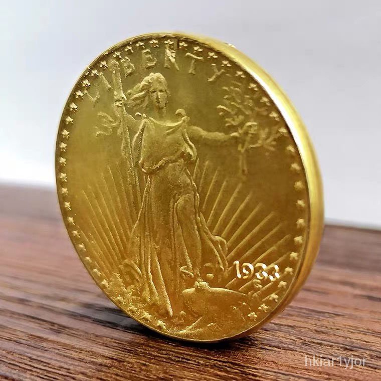 1933Double E Koin Emas20Bulat Berlapis Emas Koin Emas Legendaris Koin Koin Koleksi Patung Liberty Ko