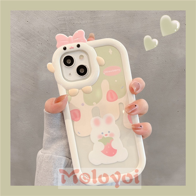 Soft Case TPU Motif Kartun Beruang / Kelinci / Es Krim 3D Untuk IPhone 7 8 14 Plus 13 11 12 14 Pro MAX 6 6S XR X XS MAX SE