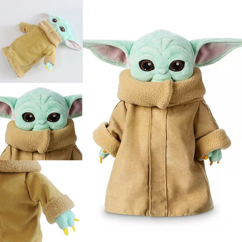 30cm Baby Yoda Plush Toy Master The Mandalorian Force Stuffed Doll Gift For Kids Removable Clothes