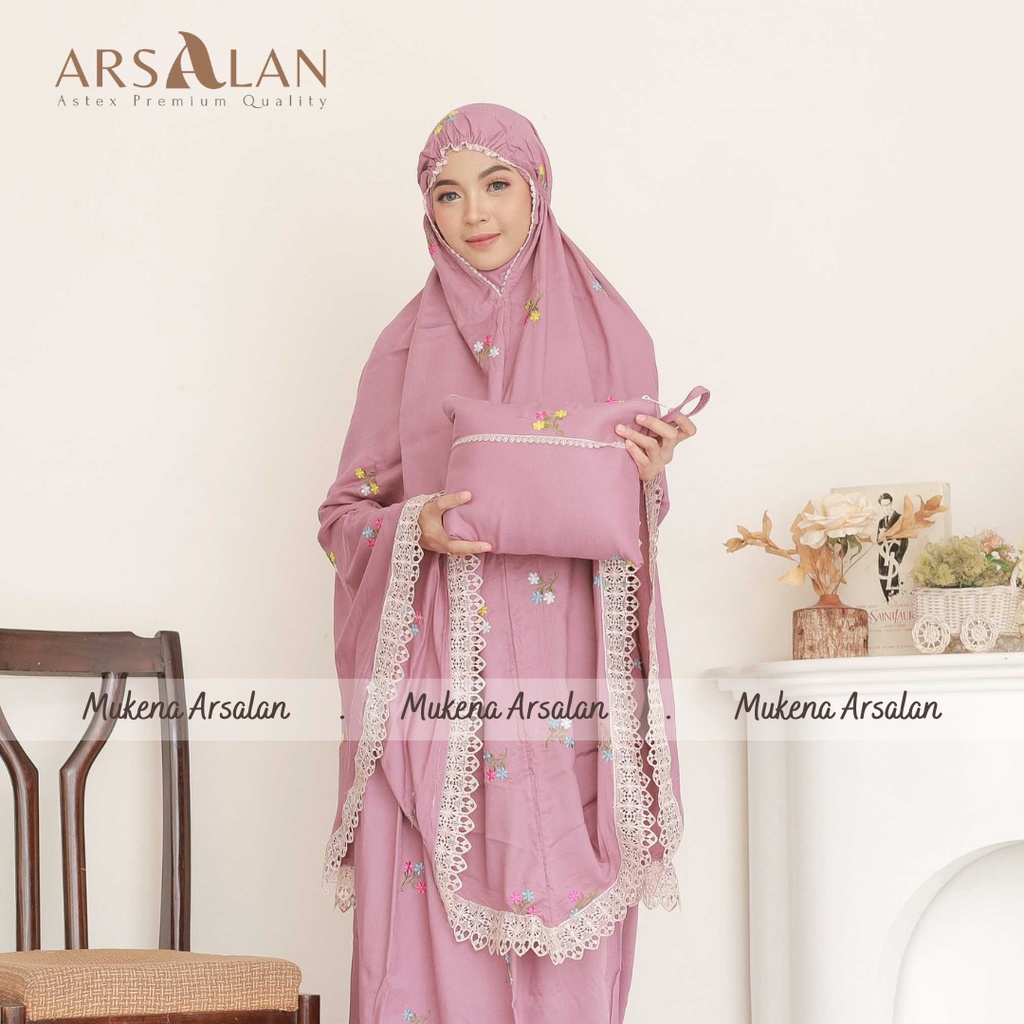 Mukena Couple Yasmin Bordir Melati Rayon Premium Dewasa anak Tanggung | Mukena Arsalan