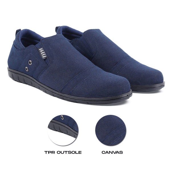 Sepatu Slip On Pria V 4467 Brand Varka Sepatu Casual untuk Kuliah Kerja Hangout Harga Murah Berkualitas Warna Navy