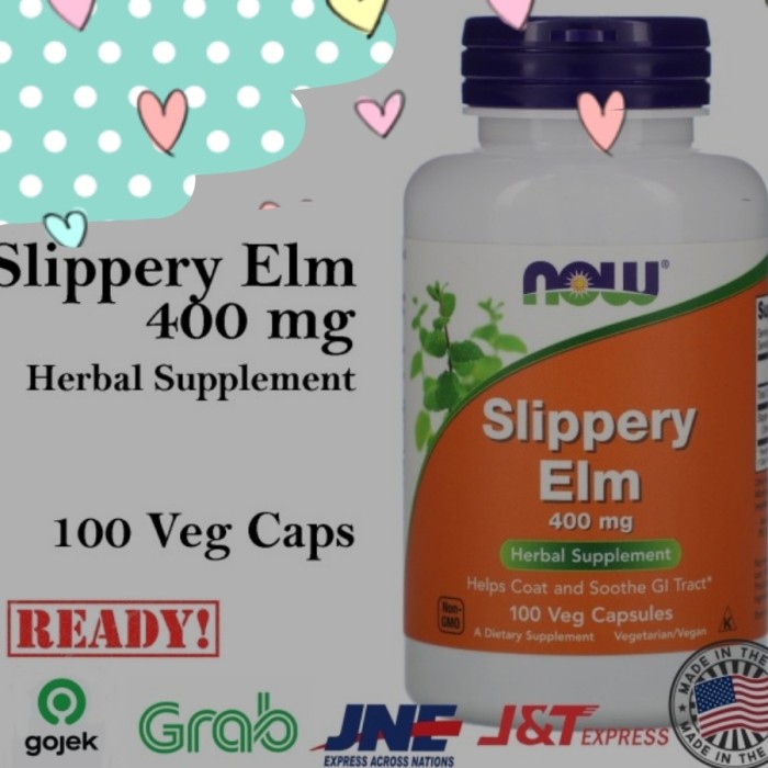 Now Foods Slippery Elm 400 mg 100 Veg Cap Now Slippery Elm USA