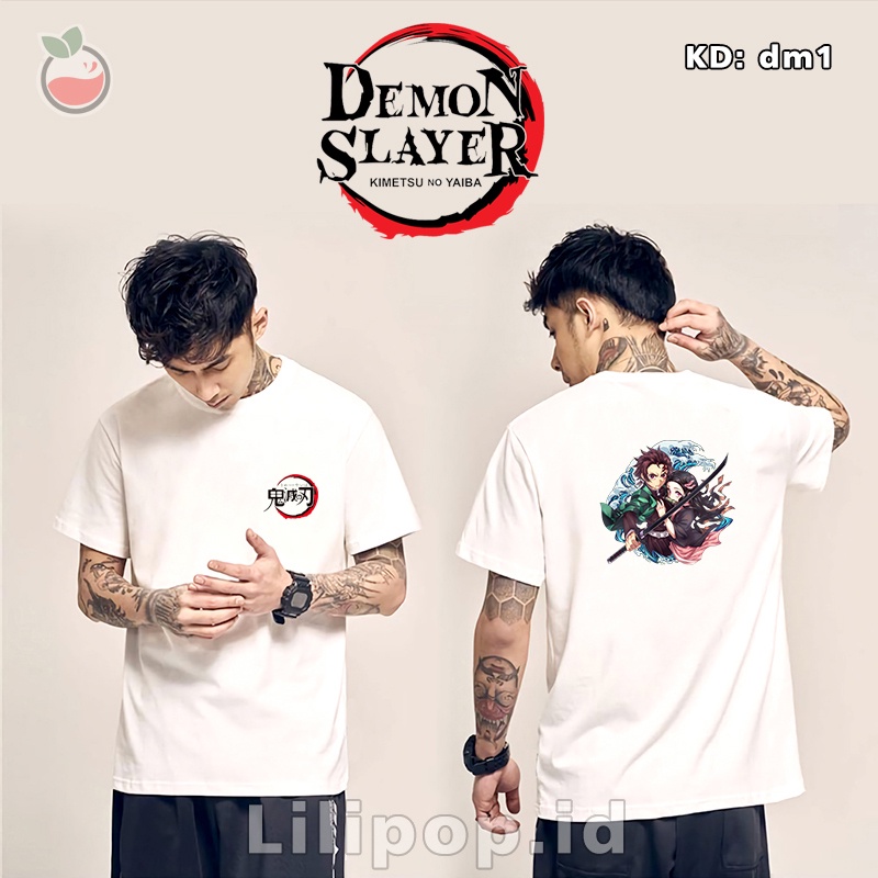 Lilipop Kaos Pria Demon Slayer Kimetsu No Yaiba Baju Distro Basic Tshirt Kasual