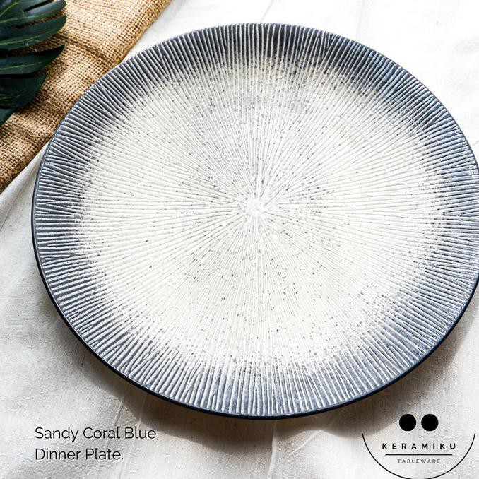 CORAL BLUE DINNER PLATE PIRING MAKAN PIRING KERAMIK TABLEWARE SET