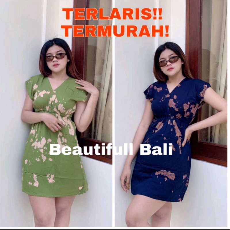DASTER DRESS BALI MANOHARA PENDEK MOTIF BERCAK TIE DYE