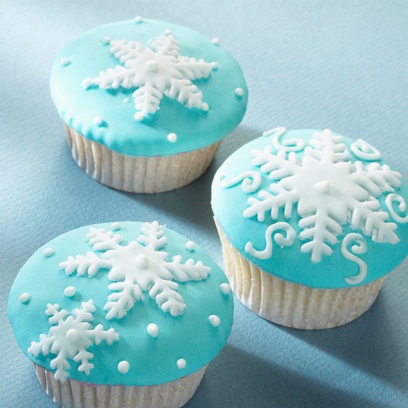 Cetakan Fondant / Cokelat / Gula Bentuk Snowflake Bahan Plastik Resin Handmade DIY Untuk Craft / Hadiah