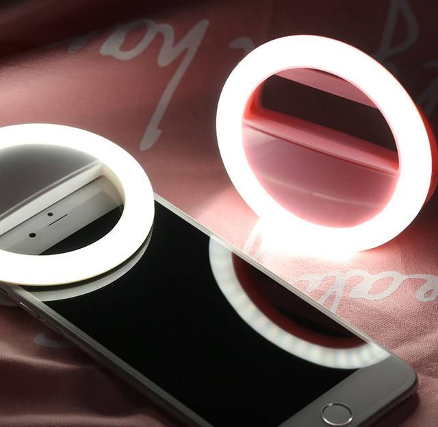 Ringlight Hanaiso Ring Light Selfie Clip Pocket| Lampu Foto Selfie Ringlight Charge USB