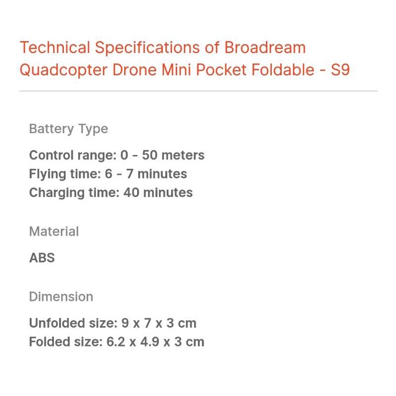 Broadream Quadcopter Drone Mini Pocket Foldable