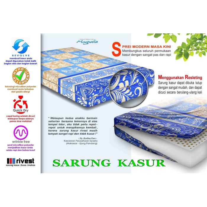 uk. 90x200x15cm Sarung Kasur RIVEST