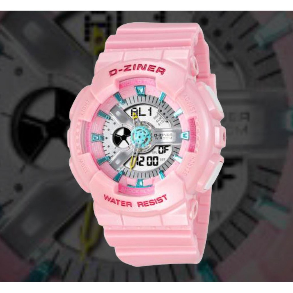 Jam Tangan Wanita Lucu & Kece ORI Dziner Dual Time Water Resist Gratis Kotak