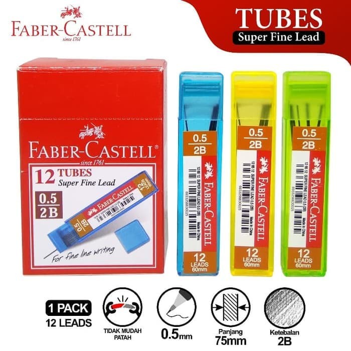 

Jualan Isi Pensil Mekanik Faber Castell Tube Warna-Warni Grosir Bagus