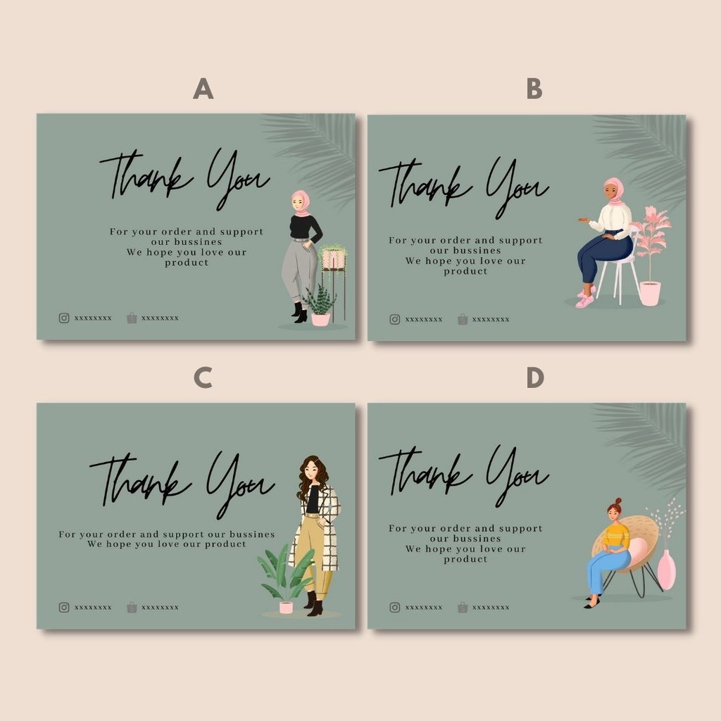 

Thank You Card Olshop Custom Kartu Ucapan Terimakasih GC005