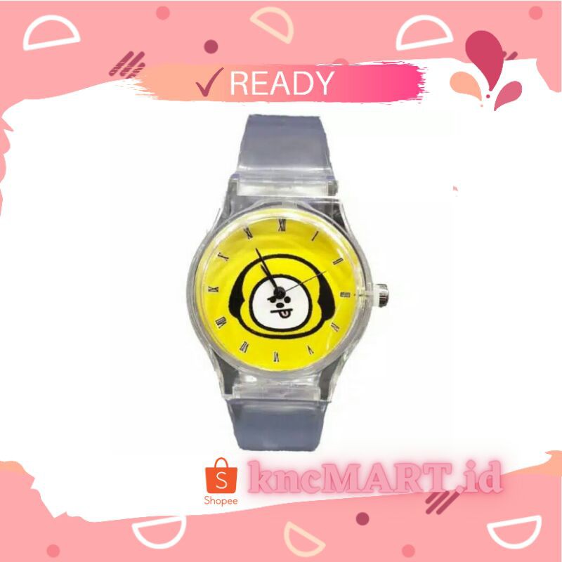 Jam Tangan BT21 Anak Remaja Dewasa Murah karakter Chimmy Jelly Transparan Bening TERMURAH