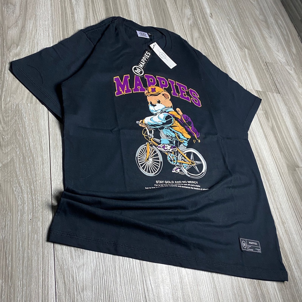 Kaos ERIGO APPAREL T-shirt Premium Brand Distro Baju pria wanita Tshirt Cotton Combed 30s Murah T-Shirt Kaos Distro Streetwear Original Mappies Spesial art BEAR OF BIKE From Bandung Kaos Oversize Hitam