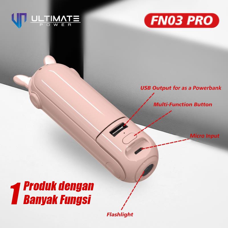 Ultimate Power 3in1 Mini Fan Kipas Angin Portable Multi Fungsi FN03 PRO