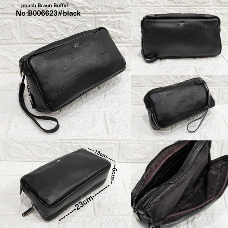 pouch braun buffel handbag pria/wanita tas tangan kulit pu