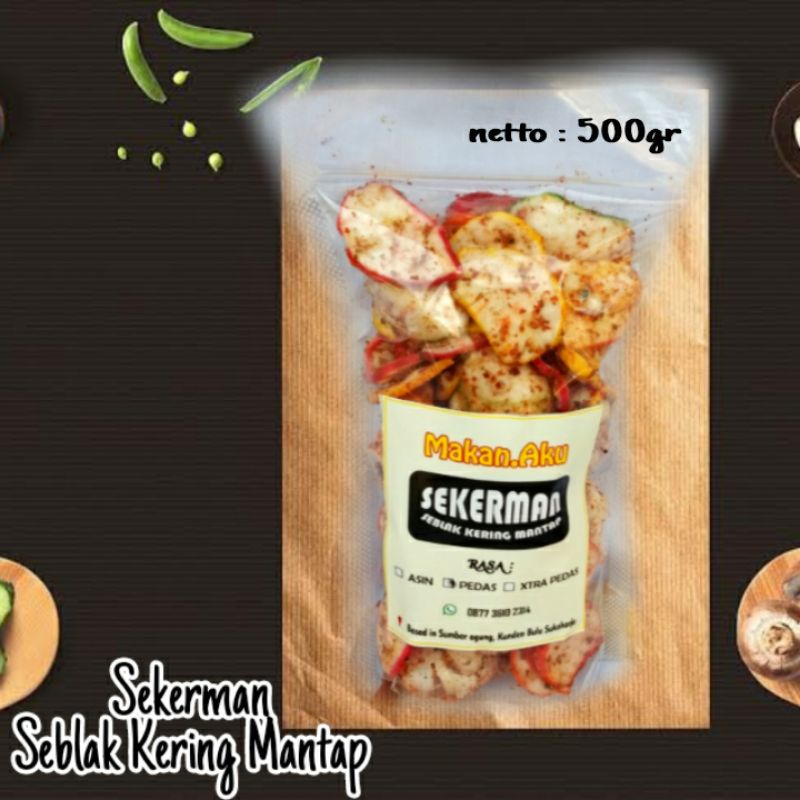 

SEKERMAN 500gr Seblak Kering daun jeruk kerupuk krupuk bantat asin pedas ekstra extra pedas cemilan khas bandung sebring