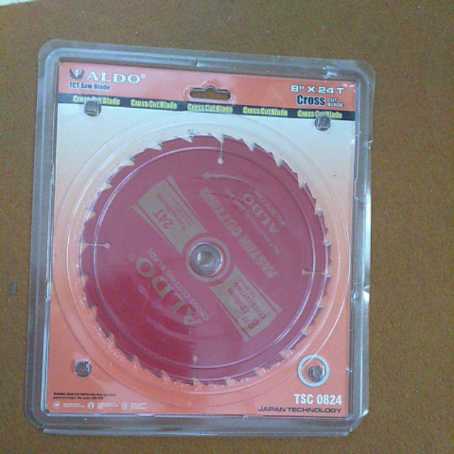 Aldo Cross Cutting Mata Potong Kayu Circle Circular Saw Blade 8 X 24t