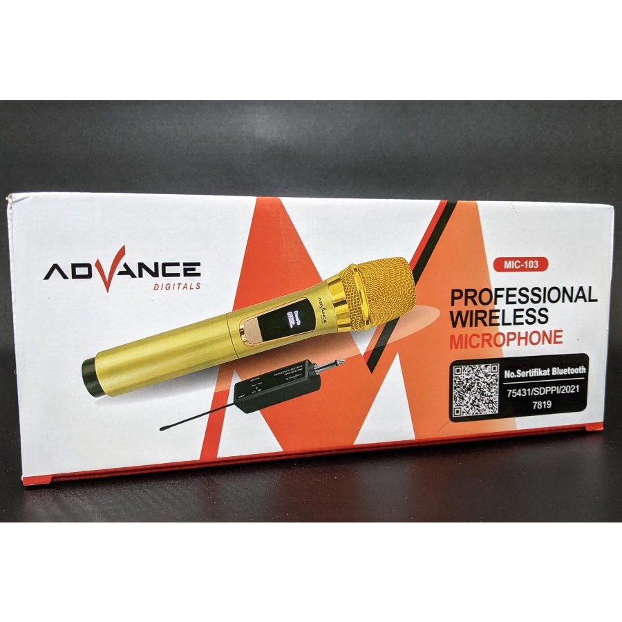 COD Advance Microphone MIC-103 Professional Mic Wireless Single Mic Tanpa Kabel Advance 103