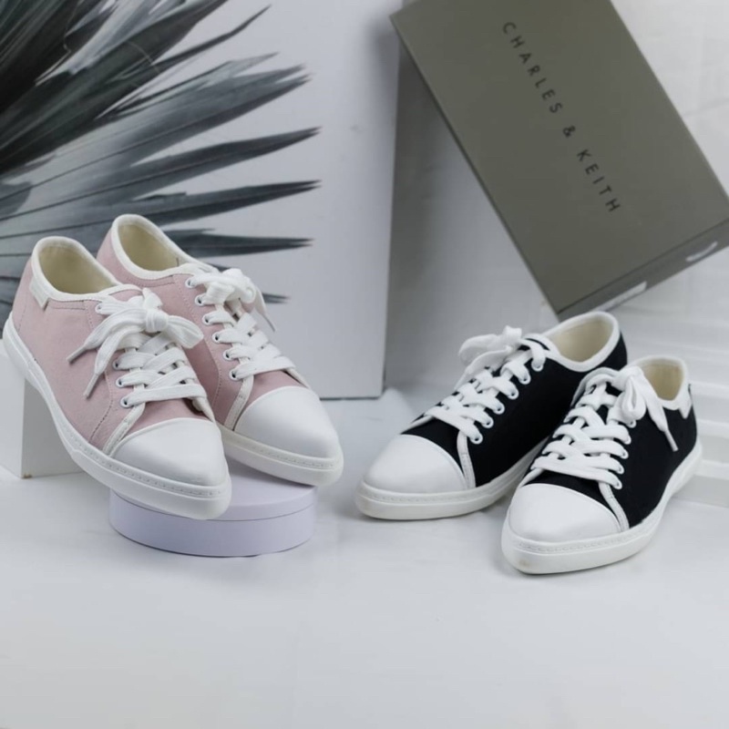 Sepatu Kets Kanvas Wanita CK Canvas Sneakers Premium Import Hitam Black Merah Muda Pink Mauve Casual