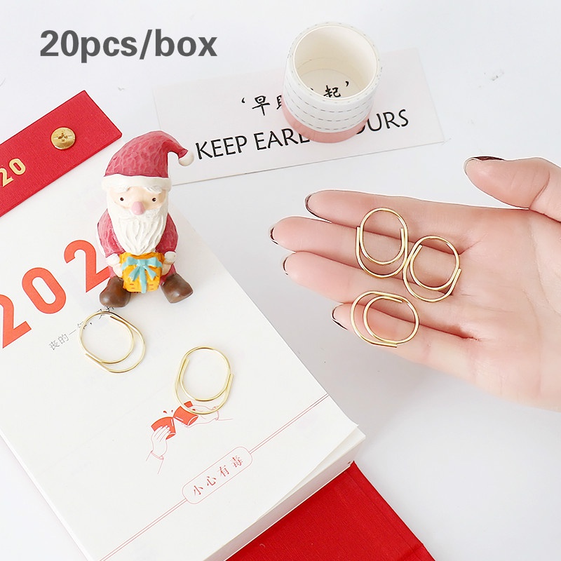 20pcs/box School Office Supplies Cute Metal Paper Clips Office Stationery