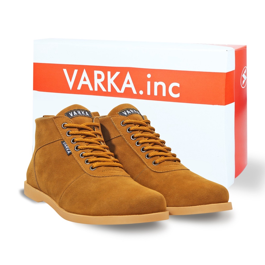 Sepatu Kasual Boot Pria V 4281 Brand Varka Sepatu Semi Formal Pria Kerja Kantor Kuliah Jalan Jalan Murah Berkualitas Warna Tan