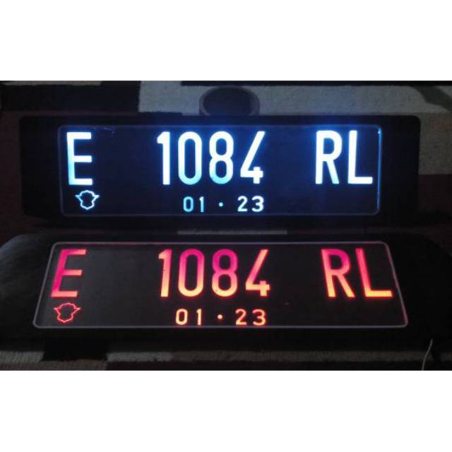Plat nomor mobil, plat nomor akrilik, plat nomor LED plat nomor lampu  plat nyala tanpa background