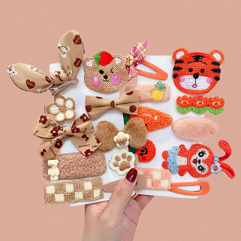 (Hello Girl)F114 Set Jepit Rambut Anak 10pcs/Set Motif Bunga Gaya Korea Import