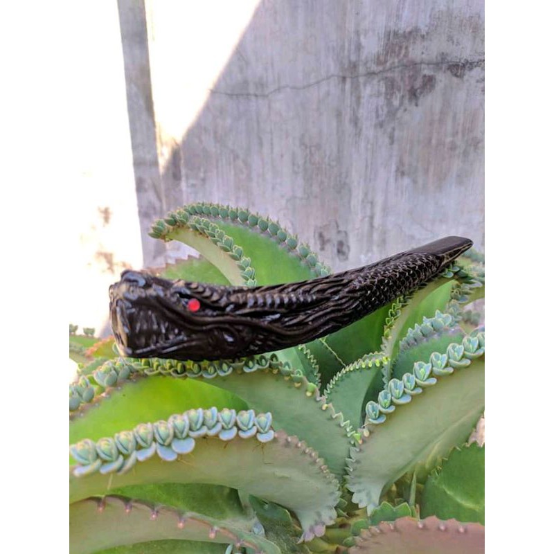 pipa rokok once Akar Bahar hitam ukir naga galak