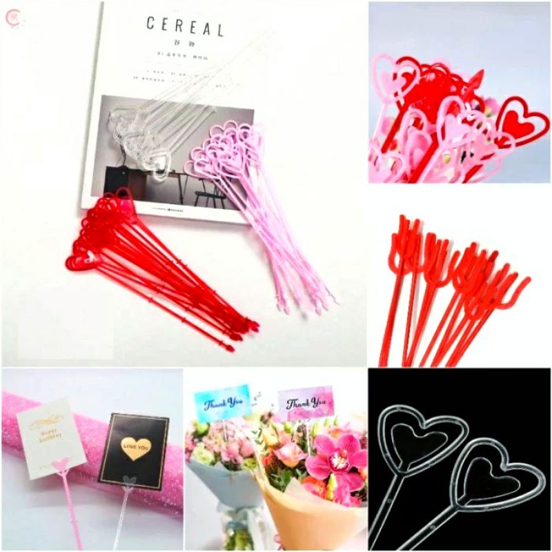 Stik Love Kartu Ucapan untuk Buket 34cm