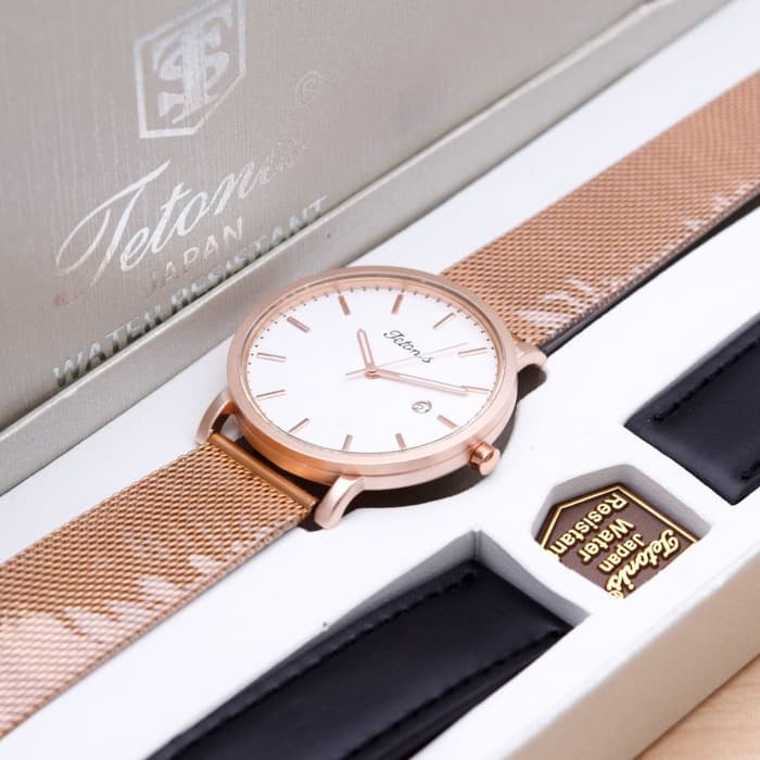 Jam Tangan Wanita / Cewek Tetonis Ladies Paket Original Rantai Rose