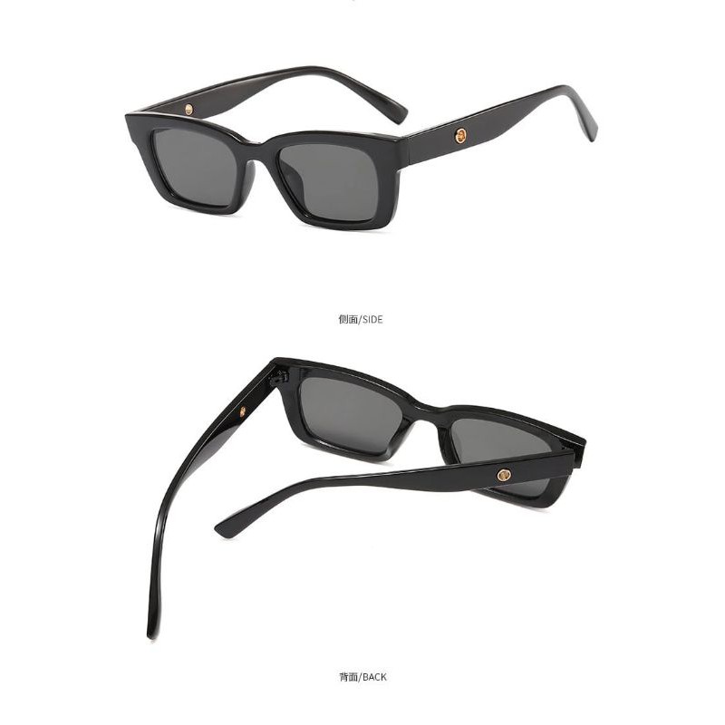 (KM5) Kacamata Jennie Black Pink  Kacamata Gaya Persegi Panjang Kacamata Wanita Kacamata Jennie-Hitam