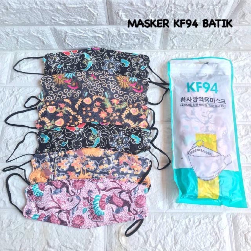 MASKER KF94 BATIK 4PLY ISI 5PCS 10PCS PER PACK / KF 94 EARLOOP MOTIF MURAH