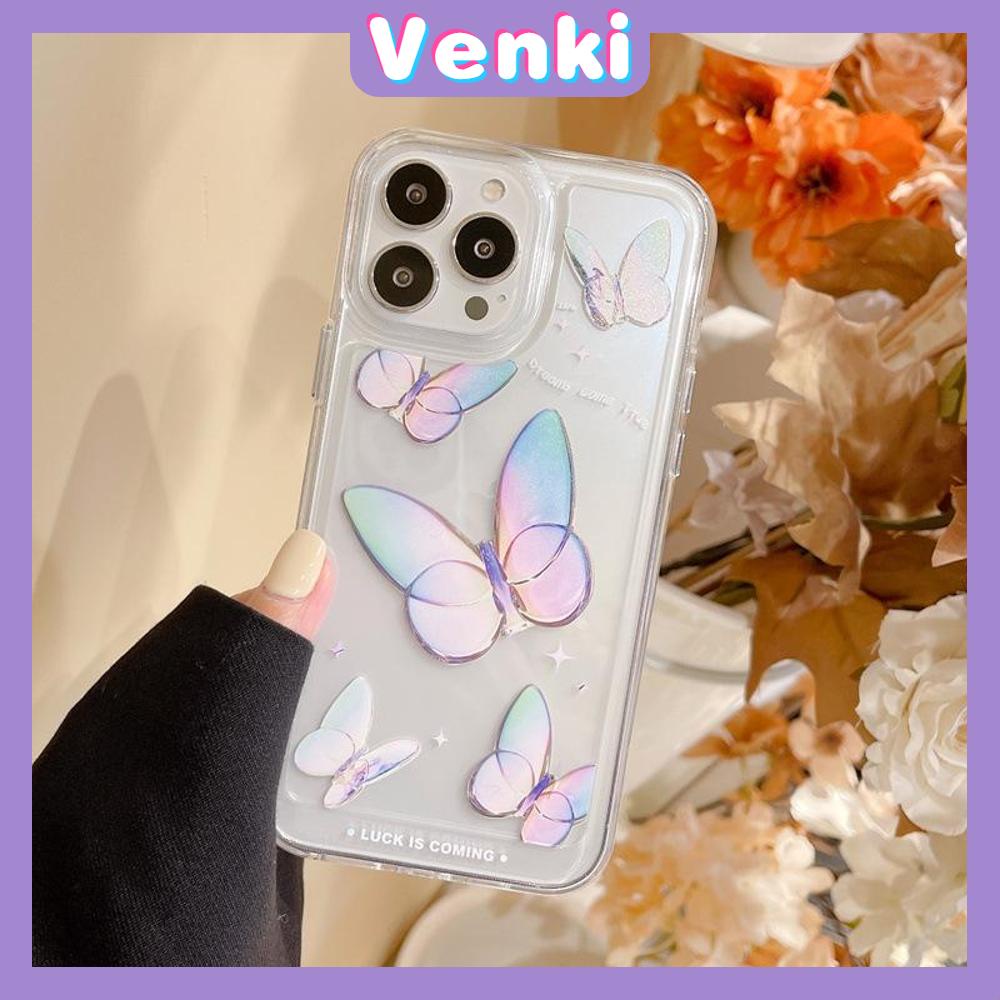 iPhone Case Clear Case Thick TPU Shockproof HD Space Case Protection Camera Plating Button Gradient Butterfly For iPhone 13 Pro Max iPhone 12 Pro Max iPhone 11 iPhone 7 Plus