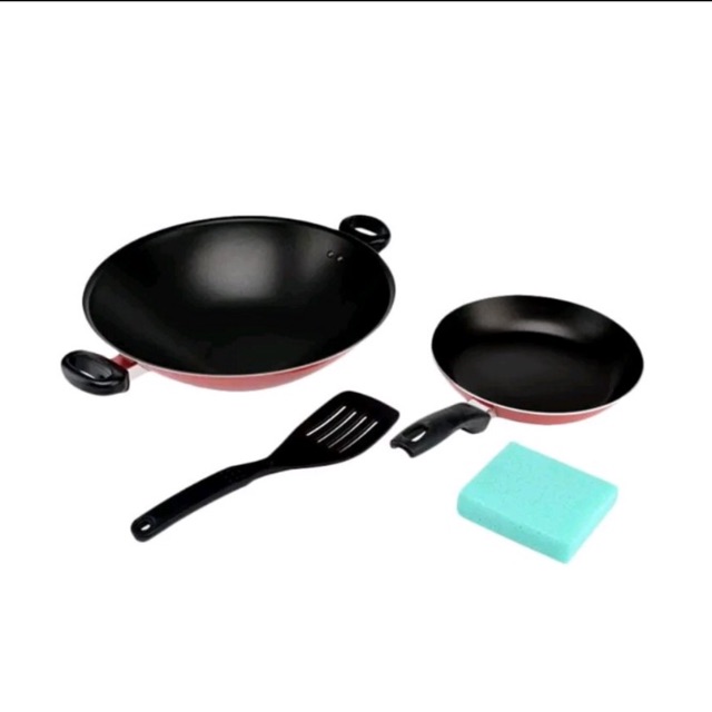 Panci / Wajan Maxim Valentino Set 2 PCS - Frypan 22 CM dan WOK 30 CM Free Packing Bubble