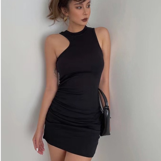 Mini Dress Sleeveless Bodycon Pakian Wanita Tanpa Lengan 1491 ( S-XL)