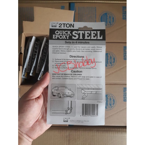 Lem besi ASLI Lem Alteco 2 Ton Quick Epoxy Steel 4 minutes 56.7 g