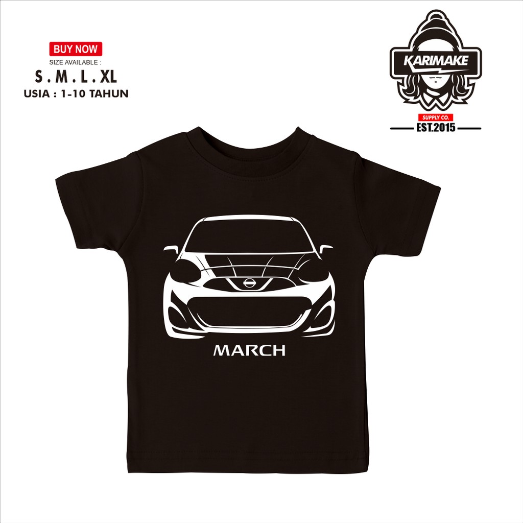 Kaos Baju Anak Mobil Nissan March Facelift Kaos Otomotif -