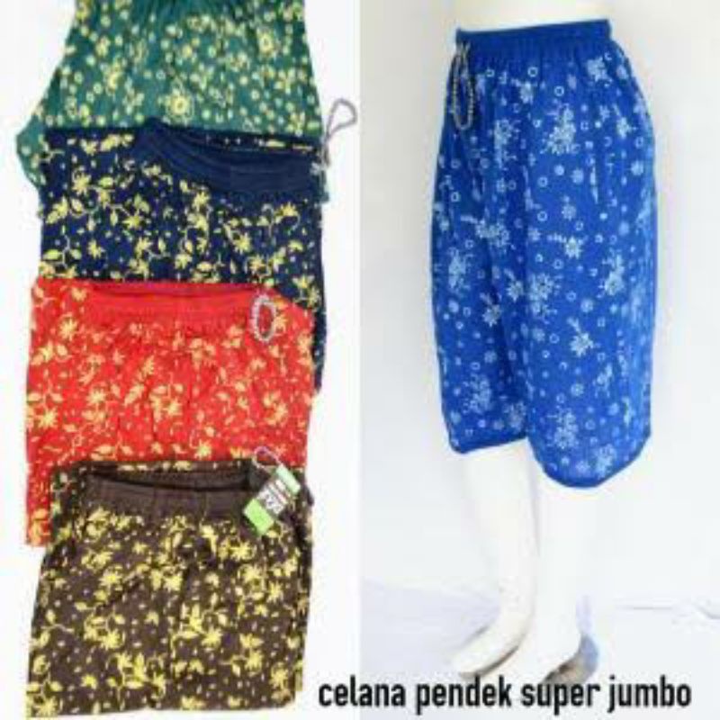 kolor jumbo celana pendek ibu celana pendek motif bunga