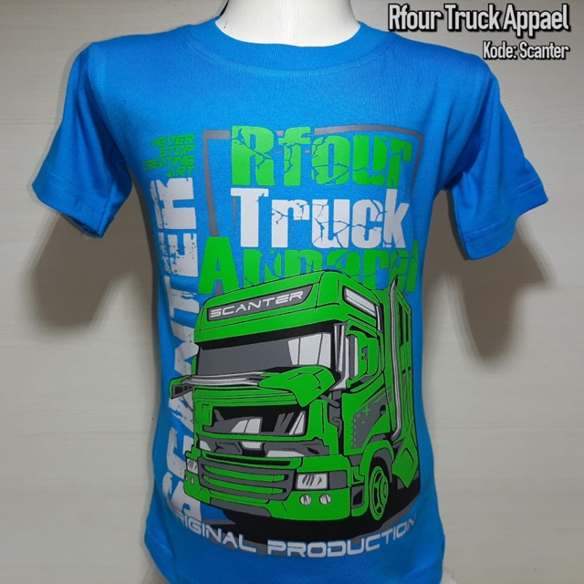 Kaos anak gambar truck/kaos anak laki-laki/kaos anak rfour truck