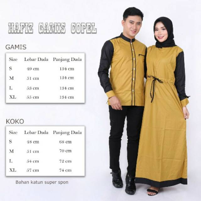 Gamis Couple  Baju  Koko Pria Muslim  Guz Azmi Syubanul 