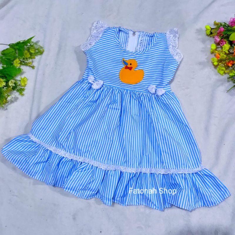 Dress anak cewek 1 2 tahun bebek berenang pakaian anak perempuan (dress bebek berenang )