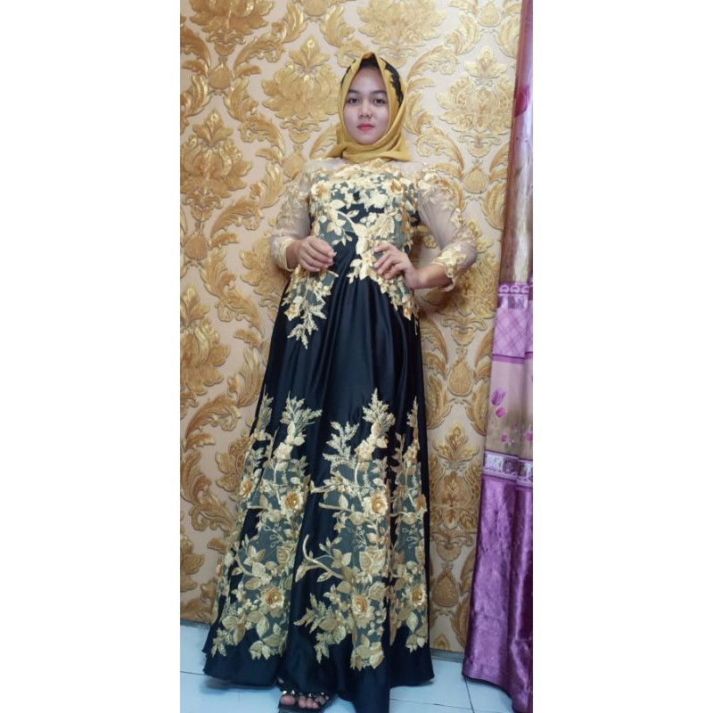 baju brokat / baju pesta / gaun pesta / gaun custom / jahit baju