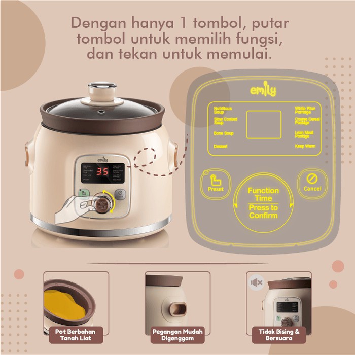 Makassar - Emily Slow Cooker Claypot 2L (ESC-32001)