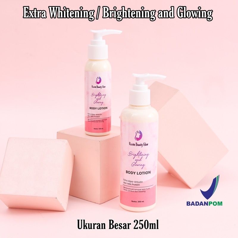 ‼️READY‼️HB RC RECVIN BEAUTY GLOW BPOM /HB EXTRA WHITENING /HANDBODY WHITENING/PEMUTIH BADAN isi 250 ml