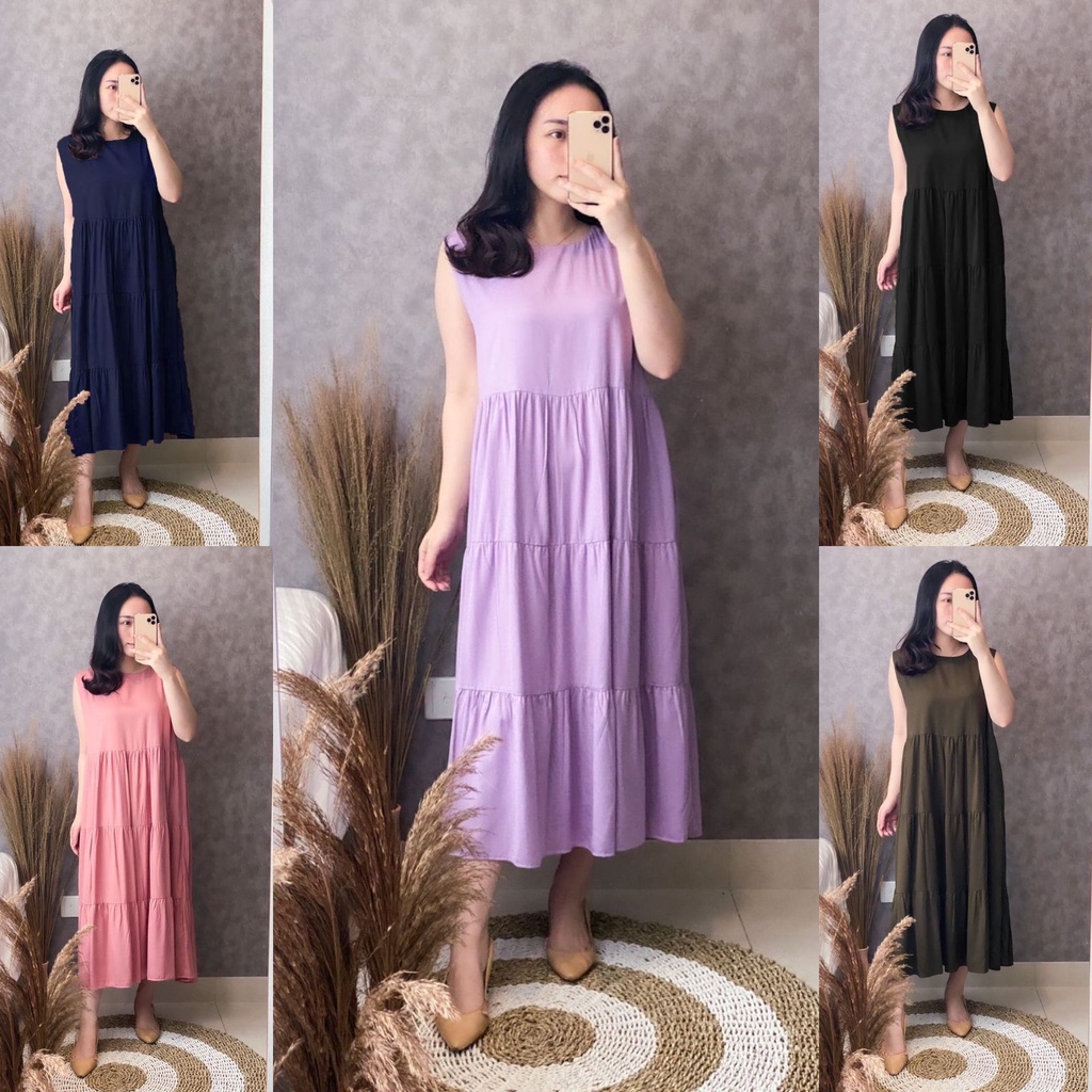 TAHTA KENCANA DRESS RAYON POLOS - DRESS RAYON PREMIUM - DRESS RAYON TWILL PANJANG